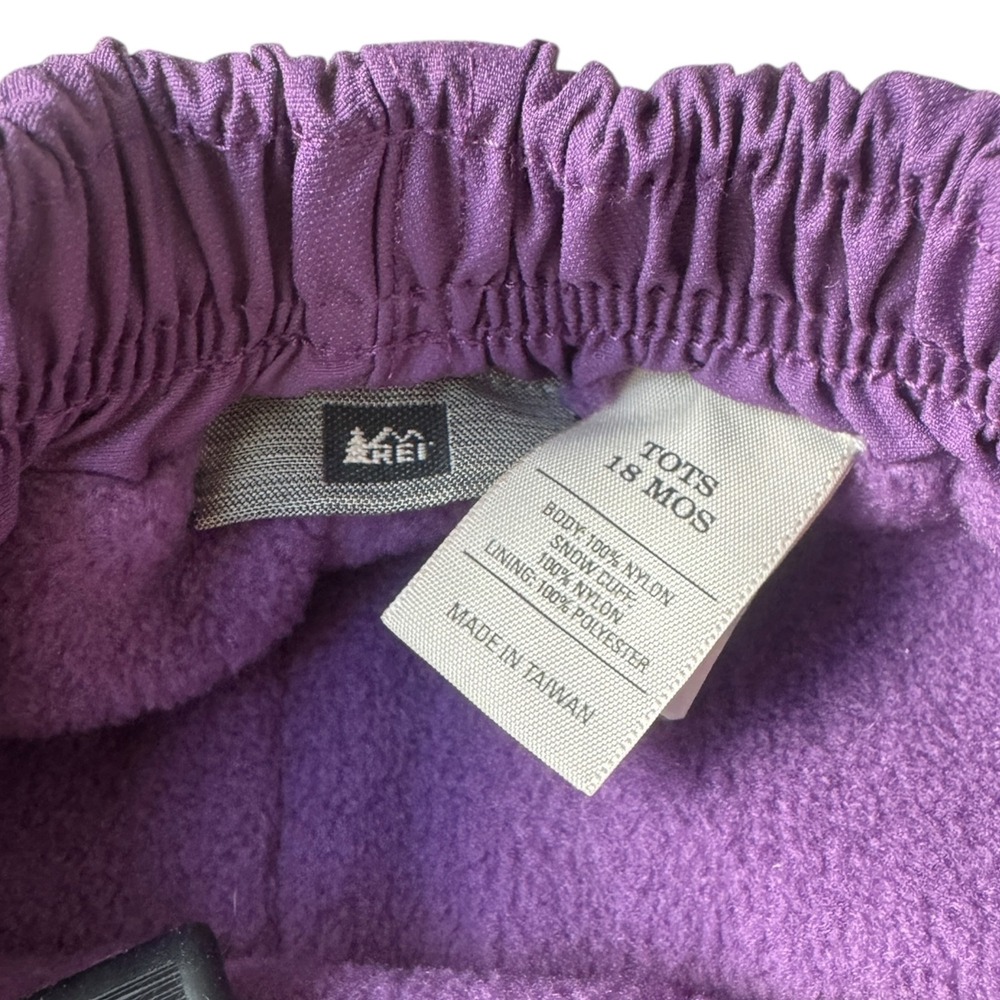 REI Toddler Girls 18 Months Purple Pink Fleece Lined Winter Jacket Hooded - Picture 6 of 13